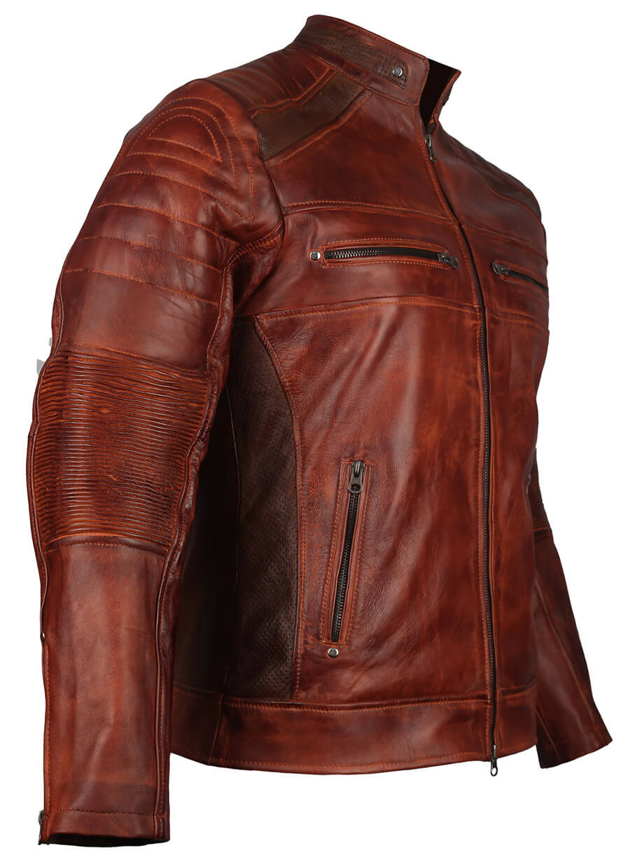 Mens Cafe Racer Vintage Retro Biker Jacket