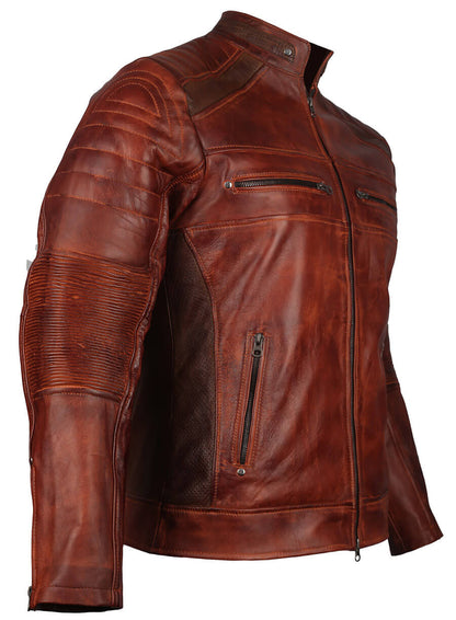 Mens Cafe Racer Vintage Retro Biker Jacket