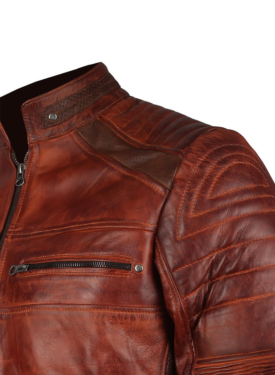 Mens Cafe Racer Vintage Retro Biker Jacket