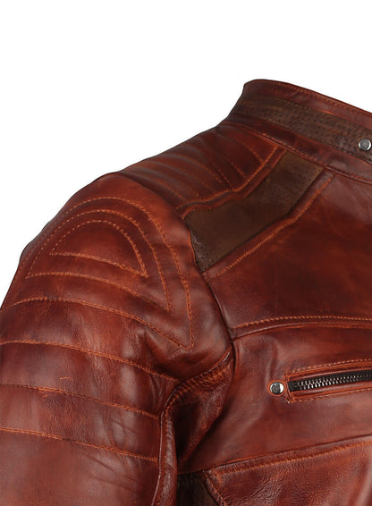 Mens Cafe Racer Vintage Retro Biker Jacket