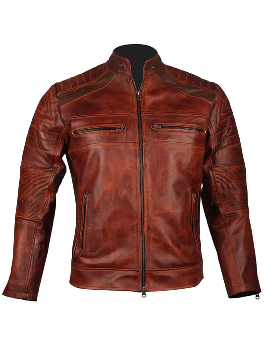 Mens Cafe Racer Vintage Retro Biker Jacket
