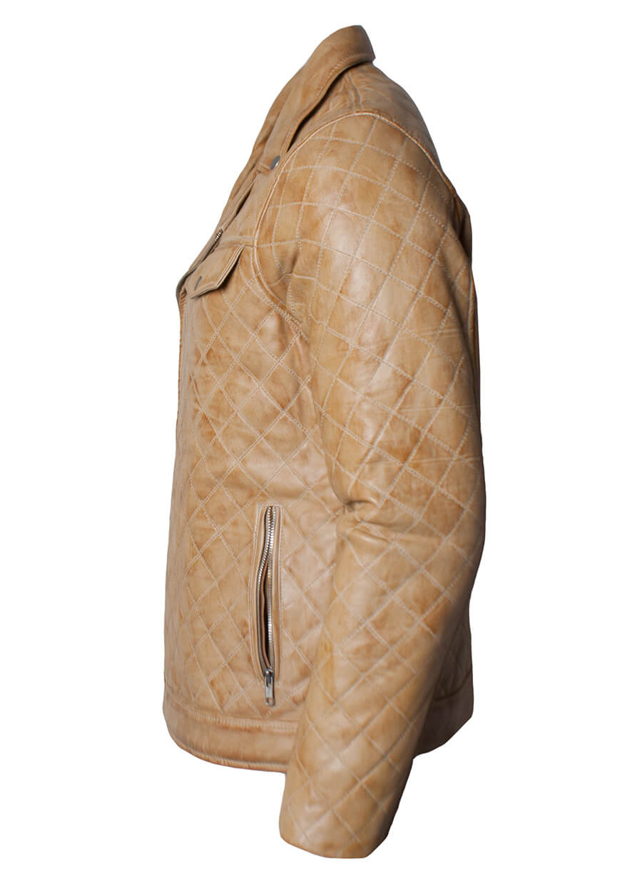 Men's Diamond Quilted Leather Jacket