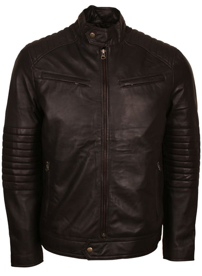 Men's Quilted Sleeves Biker Jacket