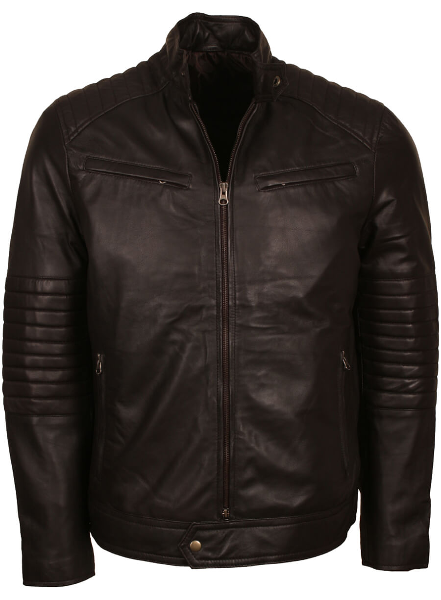 Men's Quilted Sleeves Biker Jacket