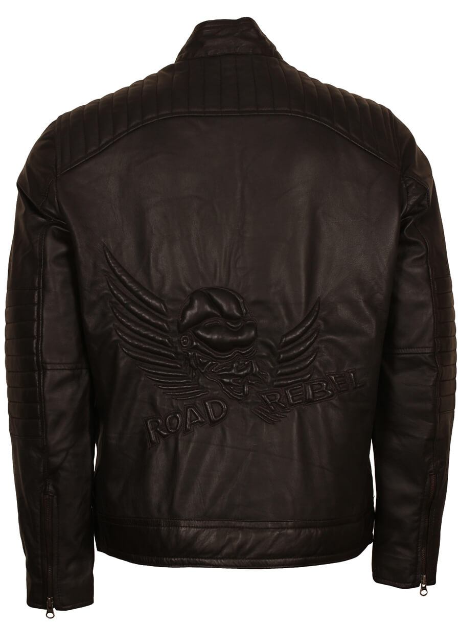 Men's Quilted Sleeves Biker Jacket