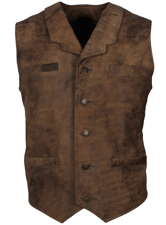 Men's Vintage Distressed Leather Vest