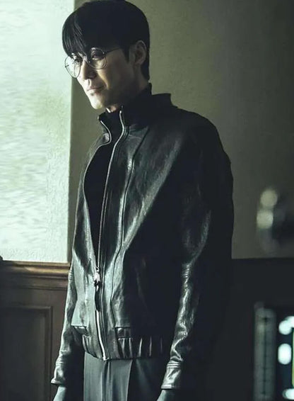 Mercy for None 2025 Cha Seung-won Black Leather Jacket