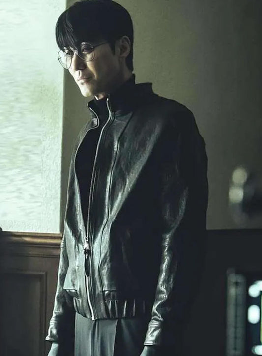 Mercy for None 2025 Cha Seung-won Black Leather Jacket