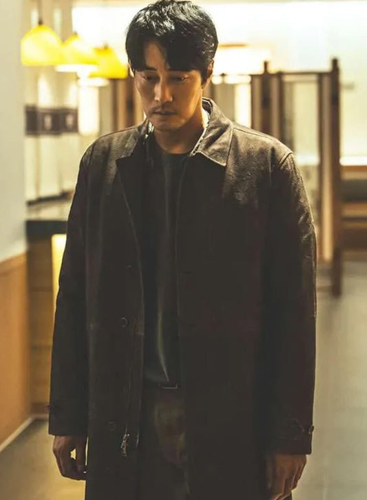 Mercy for None 2025 So Ji-seob Brown Leather Coat