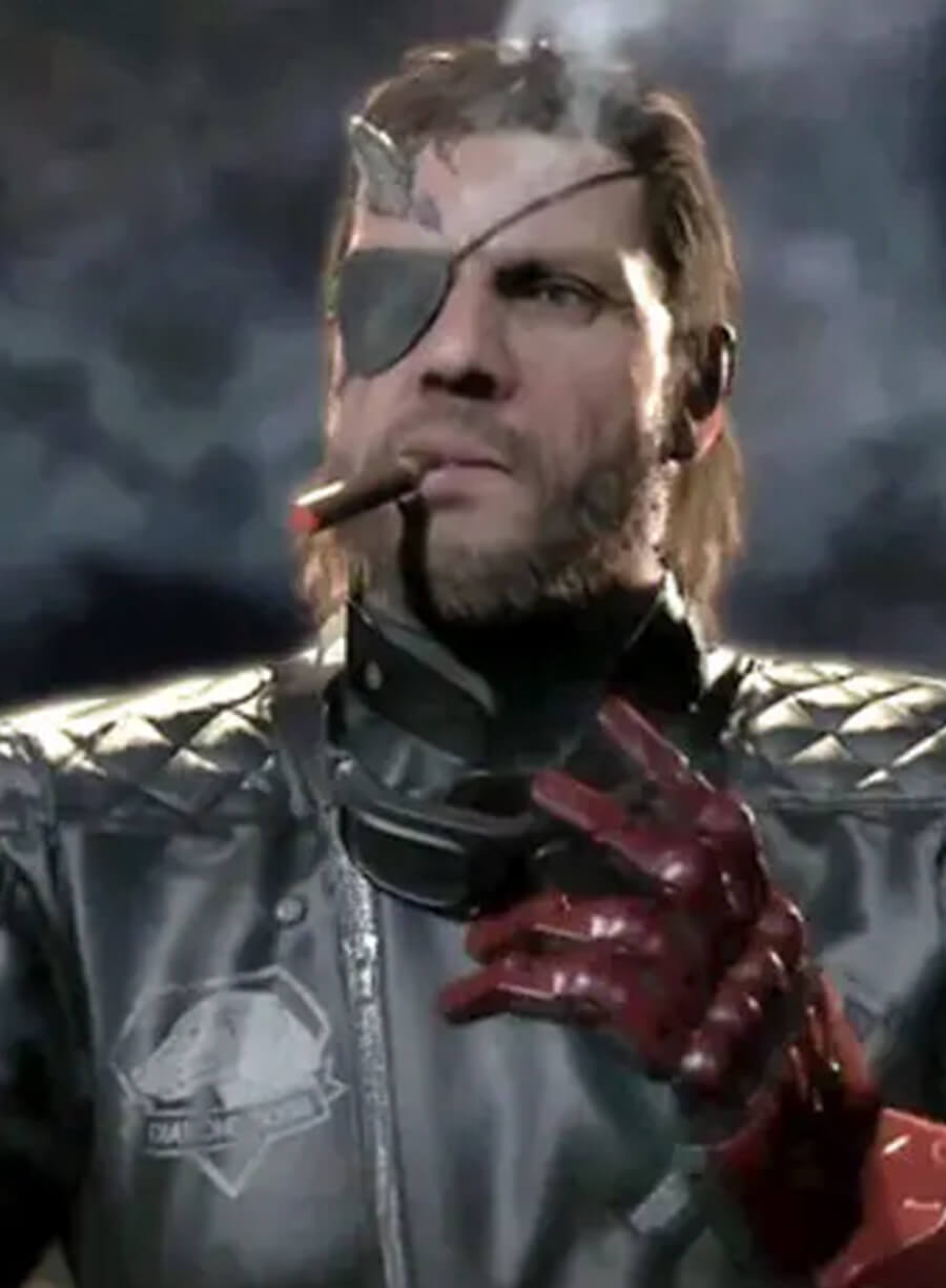 Metal Gear 2 Solid Snake Black Leather Jacket