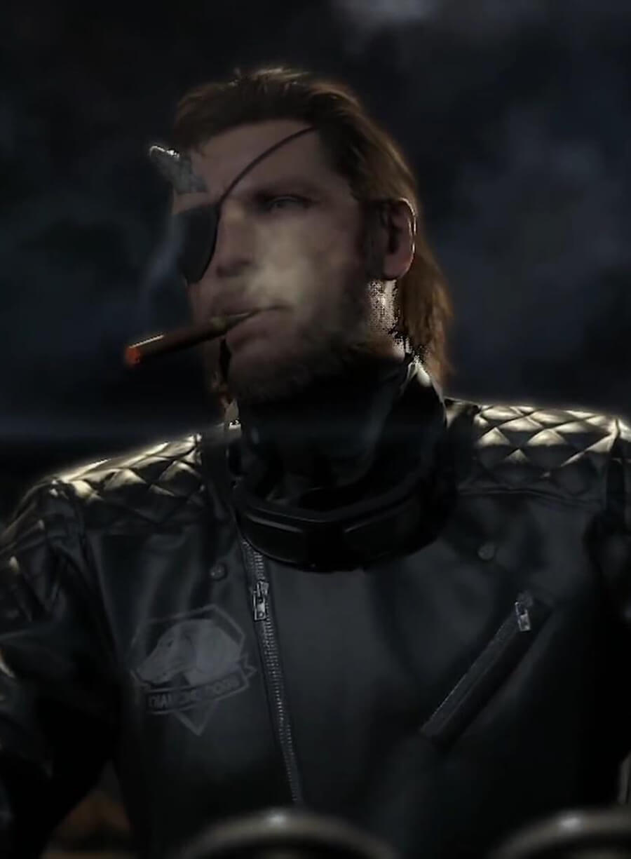 Metal Gear 2 Solid Snake Black Leather Jacket