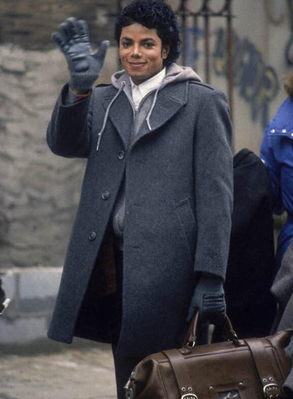 Michael Jackson Grey Wool Coat