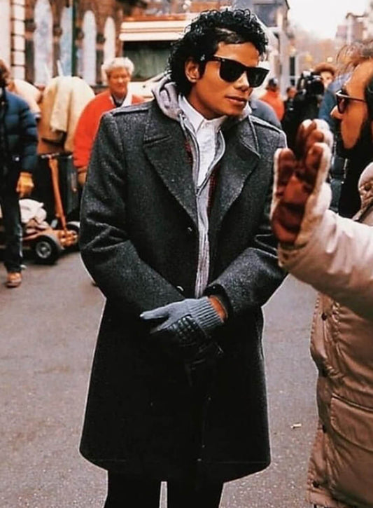 Michael Jackson Grey Wool Coat
