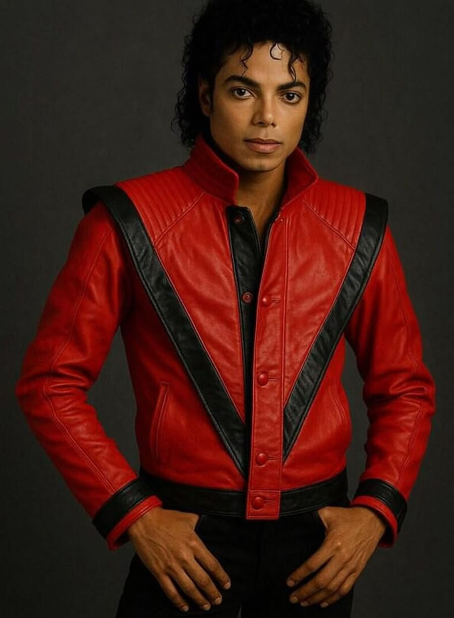 Michael Jackson Thriller Red Leather Jacket