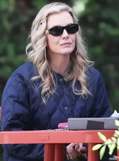 Michelle Pfeiffer Margo’s Got Money Troubles Bue Quilted Coat