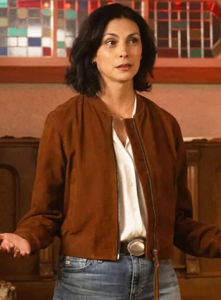 Mickey Fox Sheriff Country Brown Bomber Jacket