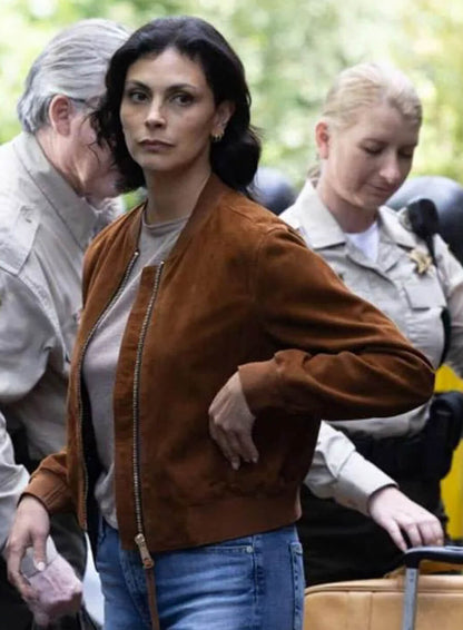 Mickey Fox Sheriff Country Brown Bomber Jacket