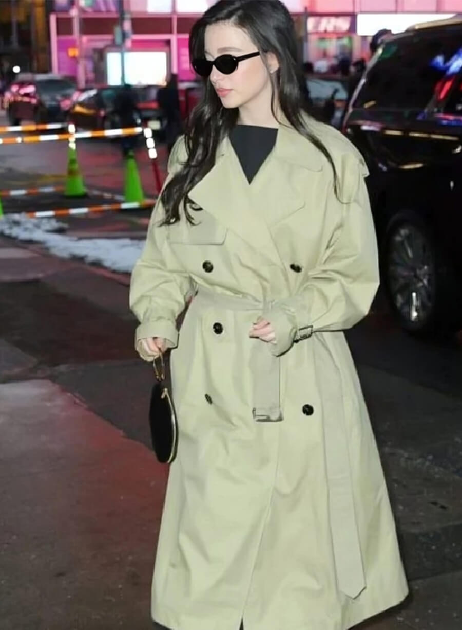Mikey Madison Beige Trench Coat