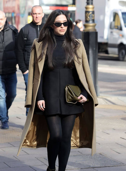 Mikey Madison Brown Wool Coat