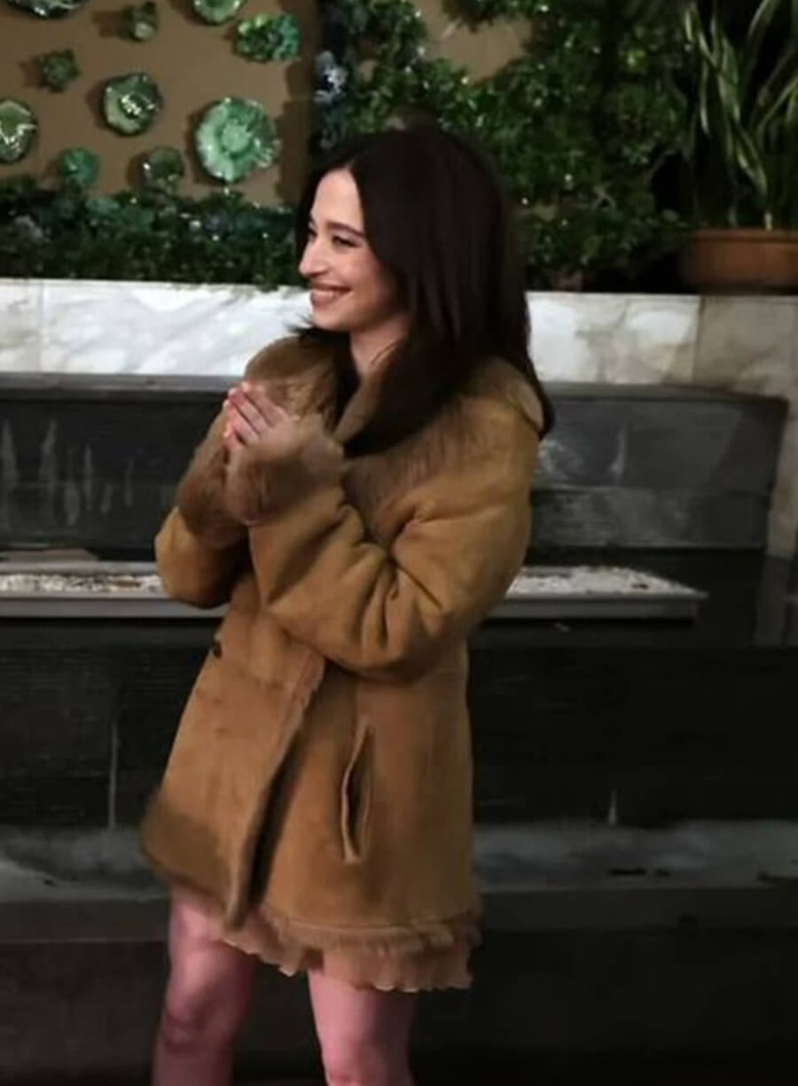 Mikey Madison Event Suede Leather Coat