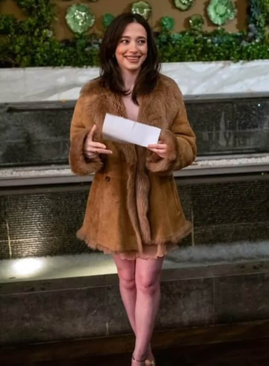 Mikey Madison Event Suede Leather Coat