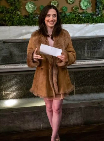 Mikey Madison Event Suede Leather Coat