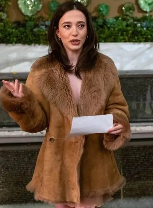 Mikey Madison Event Suede Leather Coat