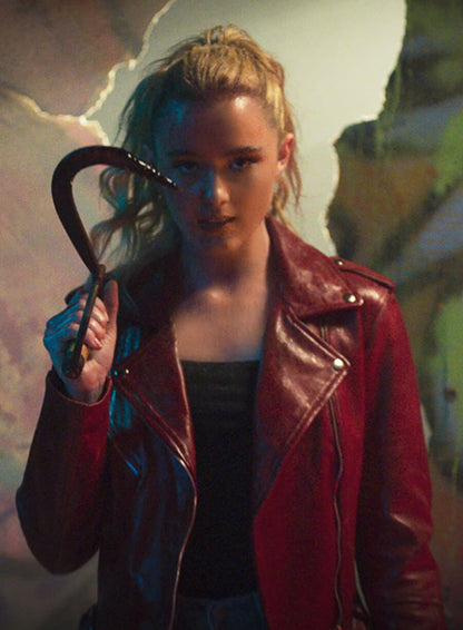 Millie Kessler Freaky Red Leather Biker Jacket