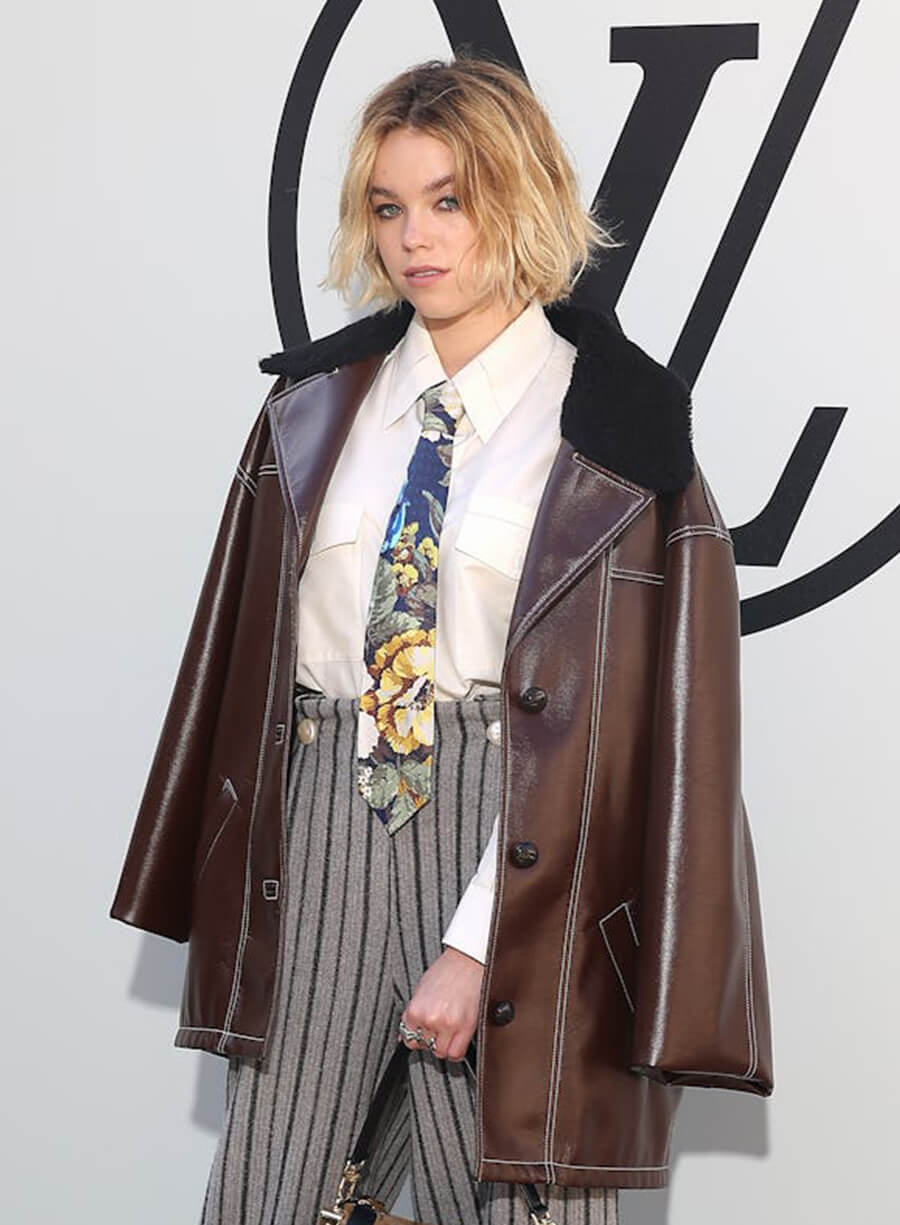 Milly Alcock Brown Leather Jacket