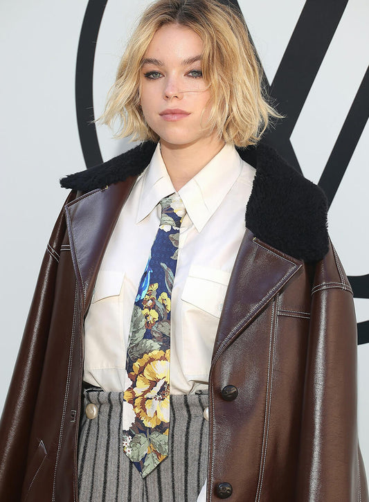 Milly Alcock Brown Leather Jacket
