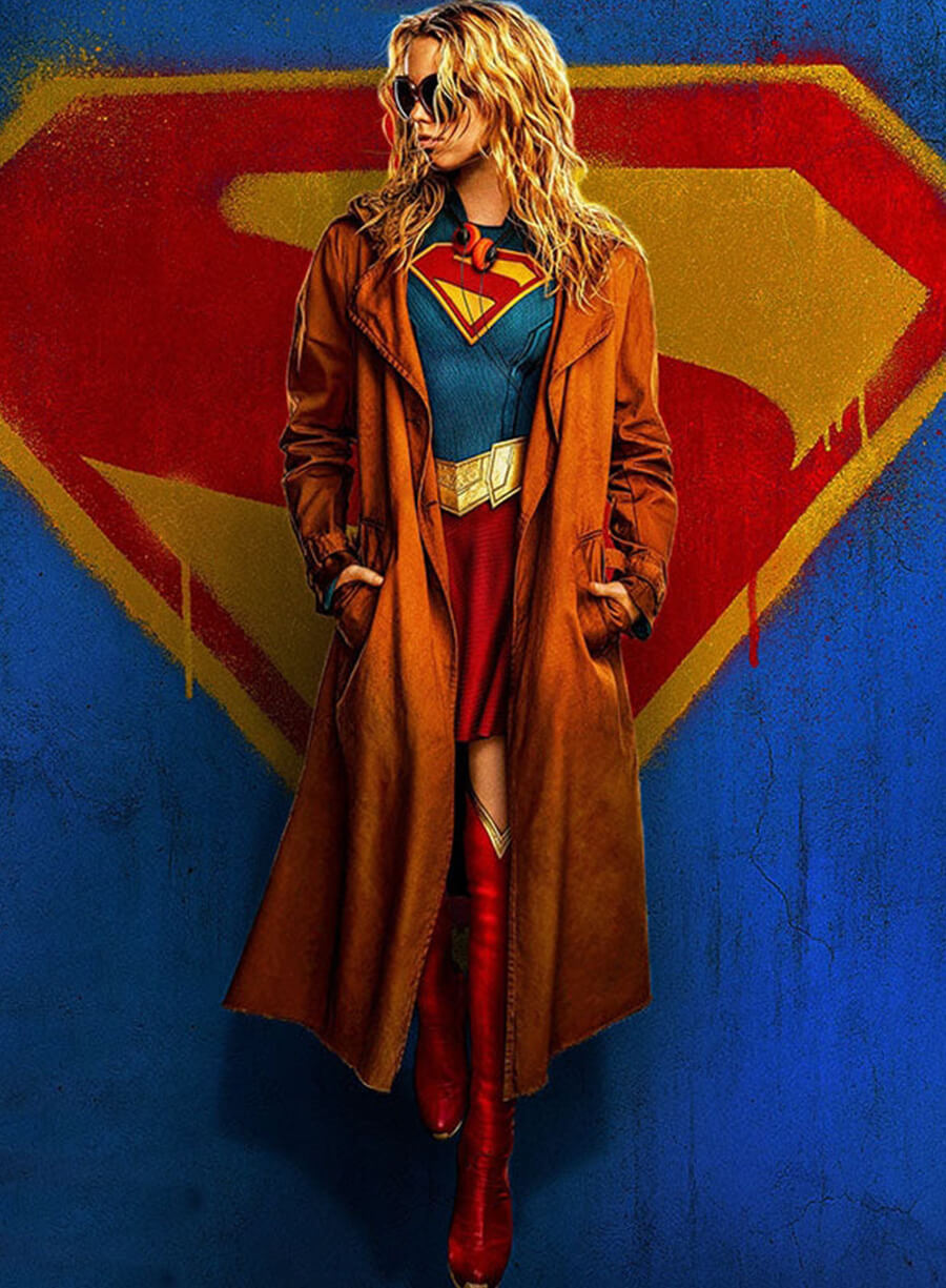 Milly Alcock Supergirl Brown Trench Coat 