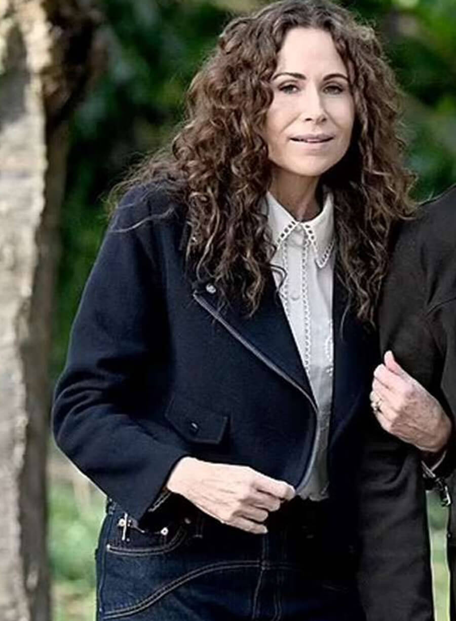 Minnie Driver Run Away 2026 Black Wool Jacket