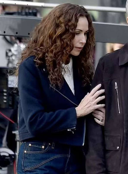 Minnie Driver Run Away 2026 Black Wool Jacketv
