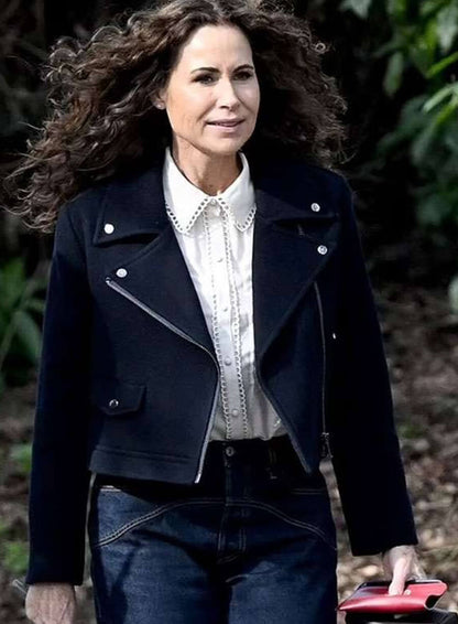 Minnie Driver Run Away 2026 Black Wool Jacket
