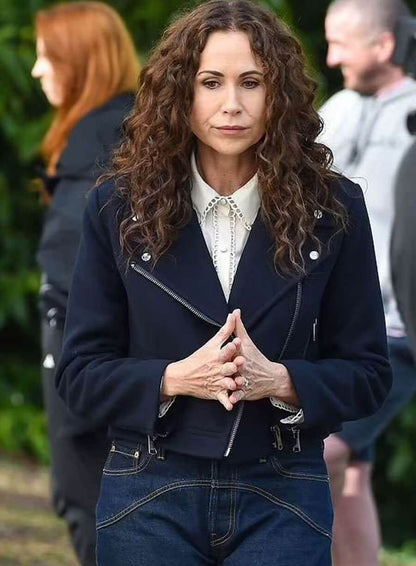 Minnie Driver Run Away 2026 Black Wool Jacket