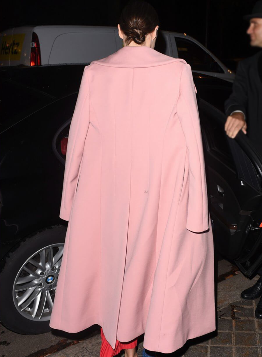 Miranda Kerr Pink Wool Coat