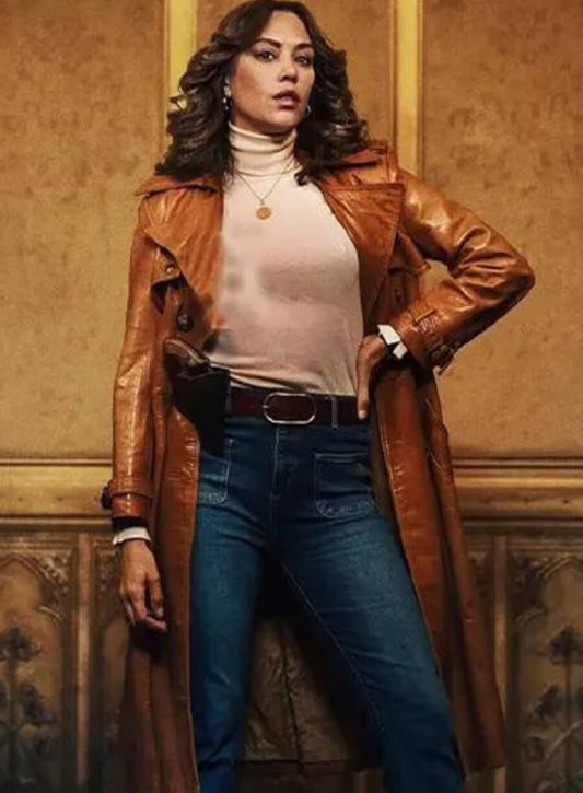 Mishel Prada KD The Continental Brown Leather Coat