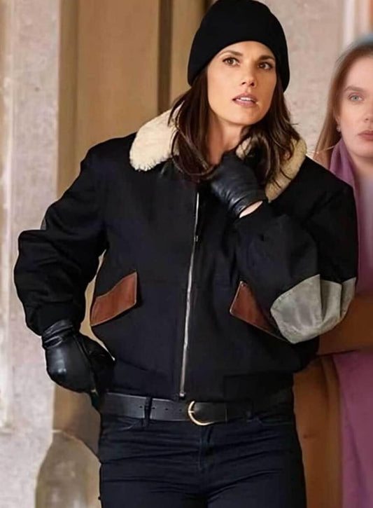 Missy Peregrym FBI S07 Shearling Bomber Jacket