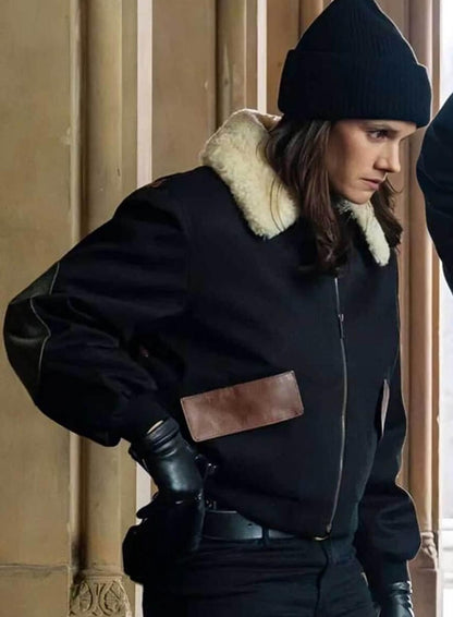 Missy Peregrym FBI S07 Shearling Bomber Jacket