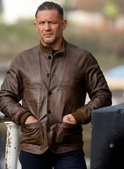 Mobland S02 Tom Hardy Brown Leather Jacket