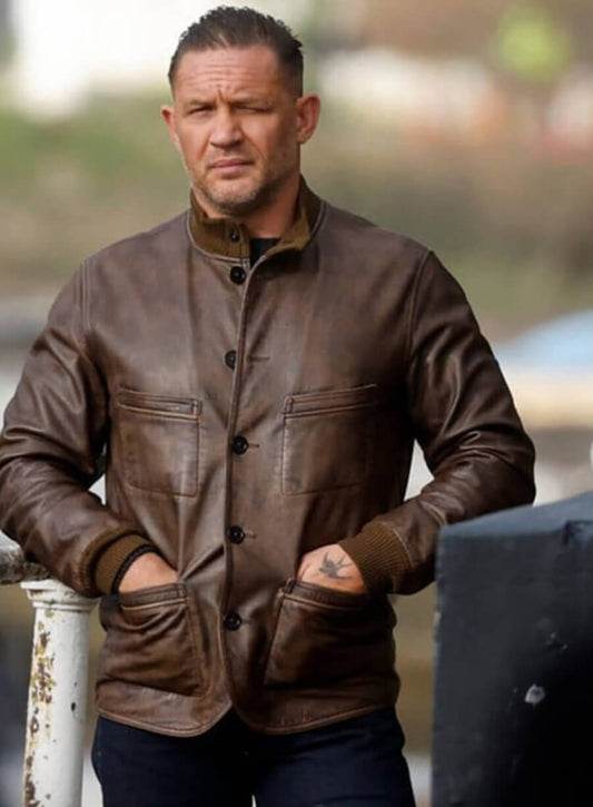 Mobland S02 Tom Hardy Brown Leather Jacket
