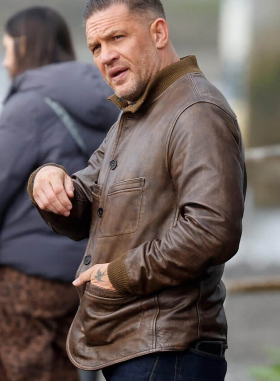 Mobland S02 Tom Hardy Brown Leather Jacket