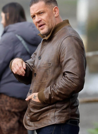 Mobland S02 Tom Hardy Brown Leather Jacket