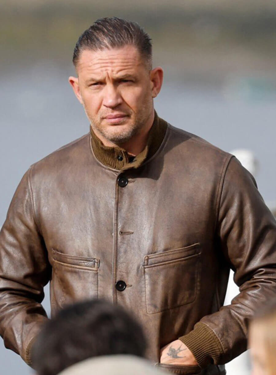 Mobland S02 Tom Hardy Brown Leather Jacket