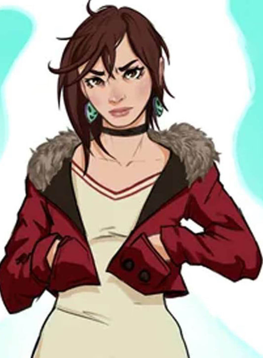 Momo Ayase Dandadan Red Jacket