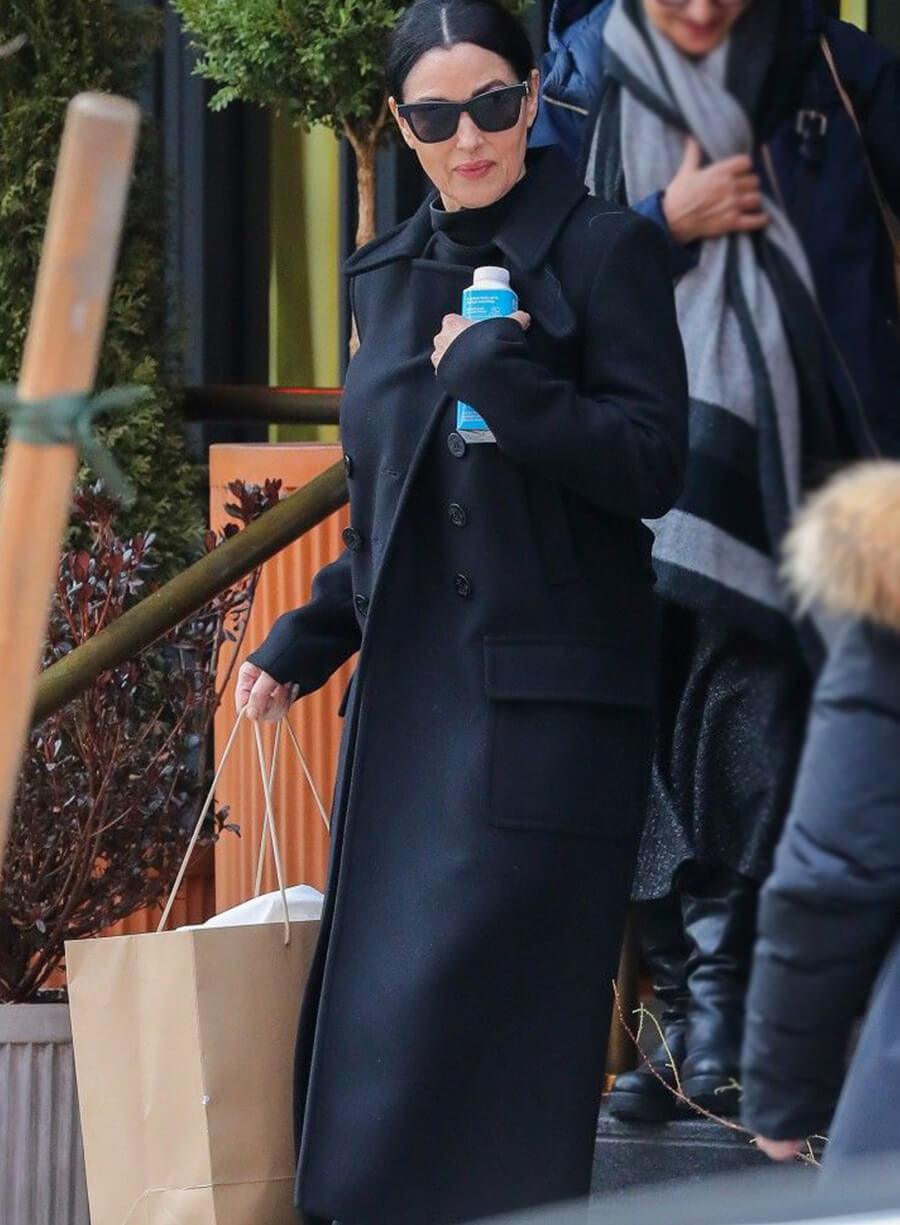 Monica Bellucci Black Wool Coat