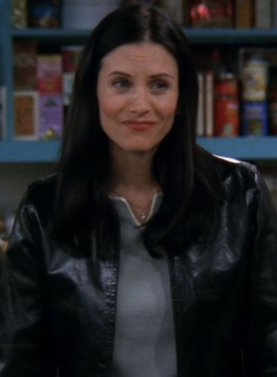 Monica Geller Friends Black Leather Jacket