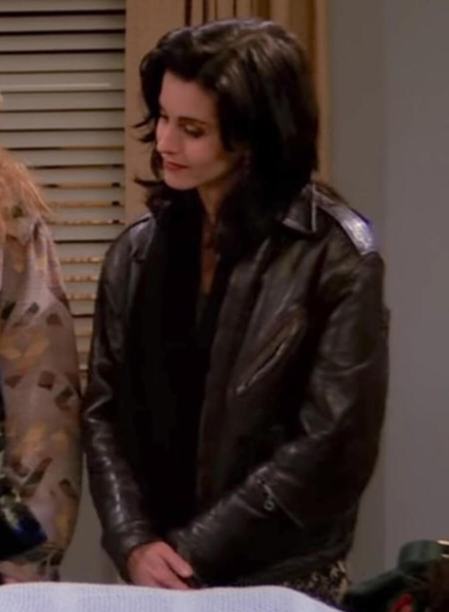 Monica Geller Friends Brown Leather Jacket