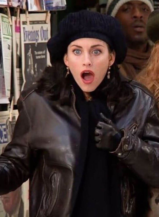 Monica Geller Friends Brown Leather Jacket