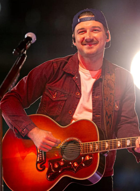Morgan Wallen Billboard Maroon Denim Jacket